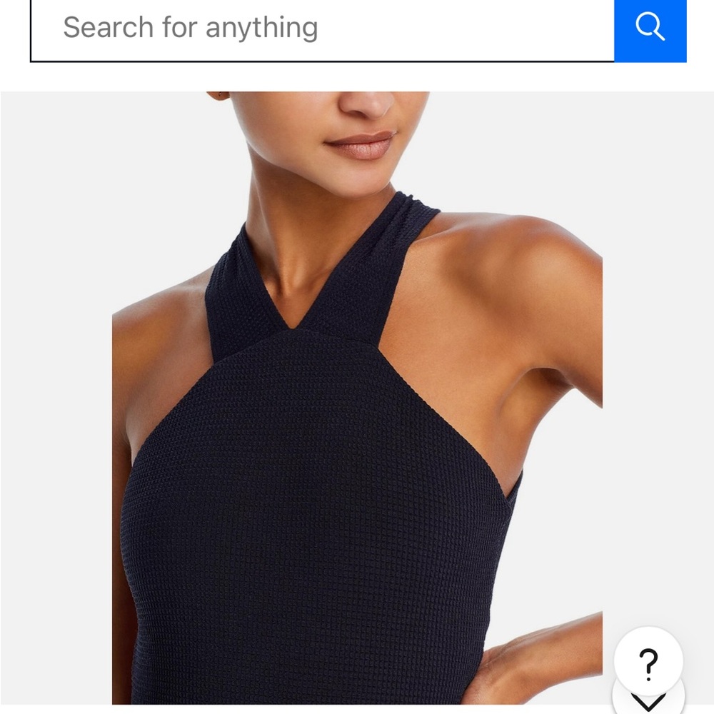Shoshanna Plisse Black Halter One Piece Swimsuit - Picture 4 of 6